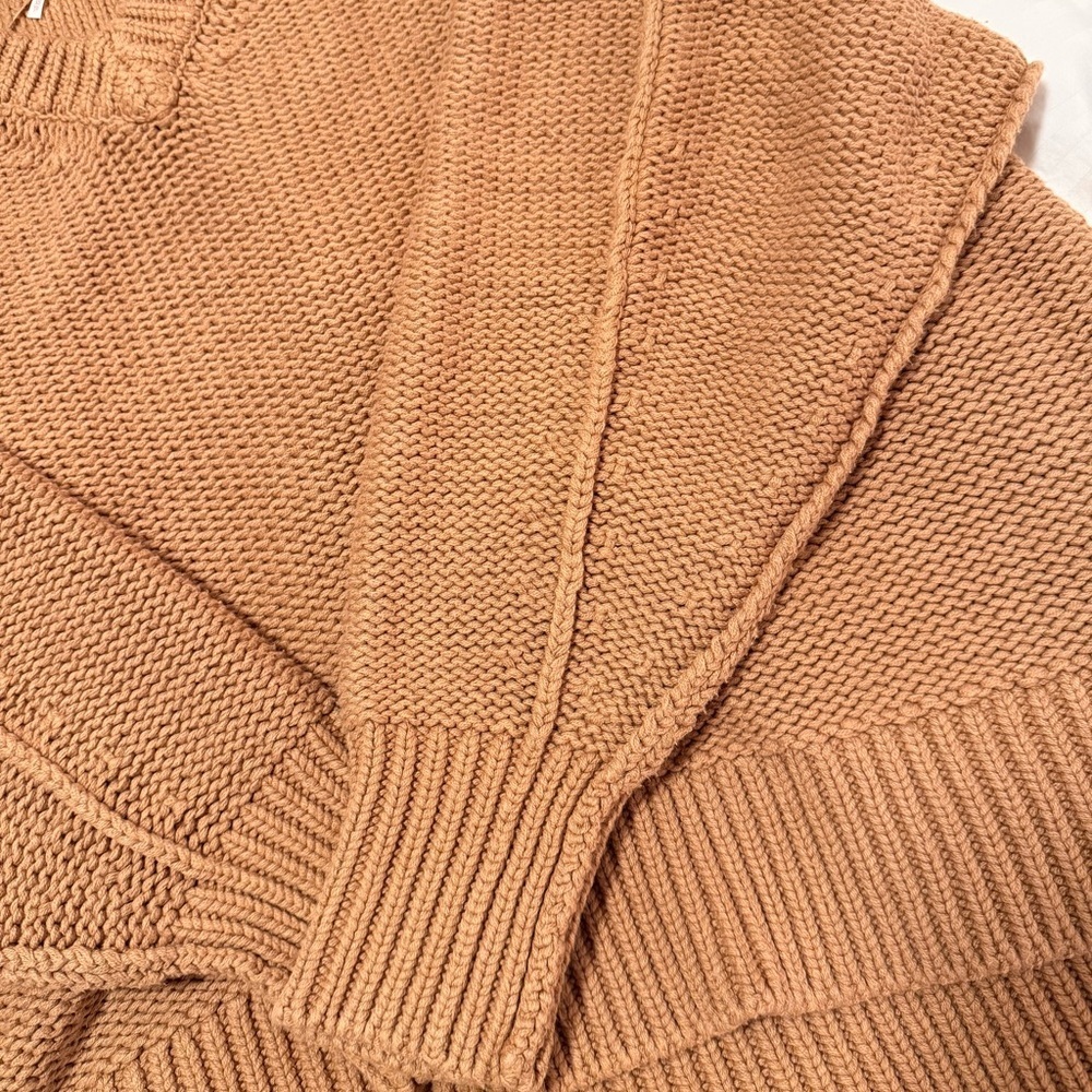 Free People Alli Cotton-Blend Oversized V-Neck Sweater size XS - Picture 4 of 8